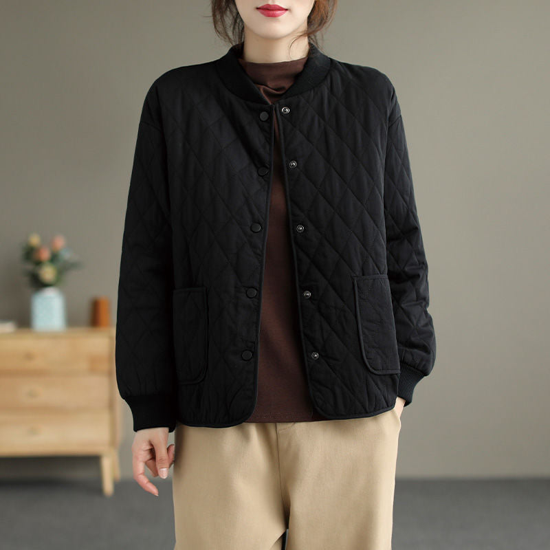 Quilted women's winter jacket in vintage style