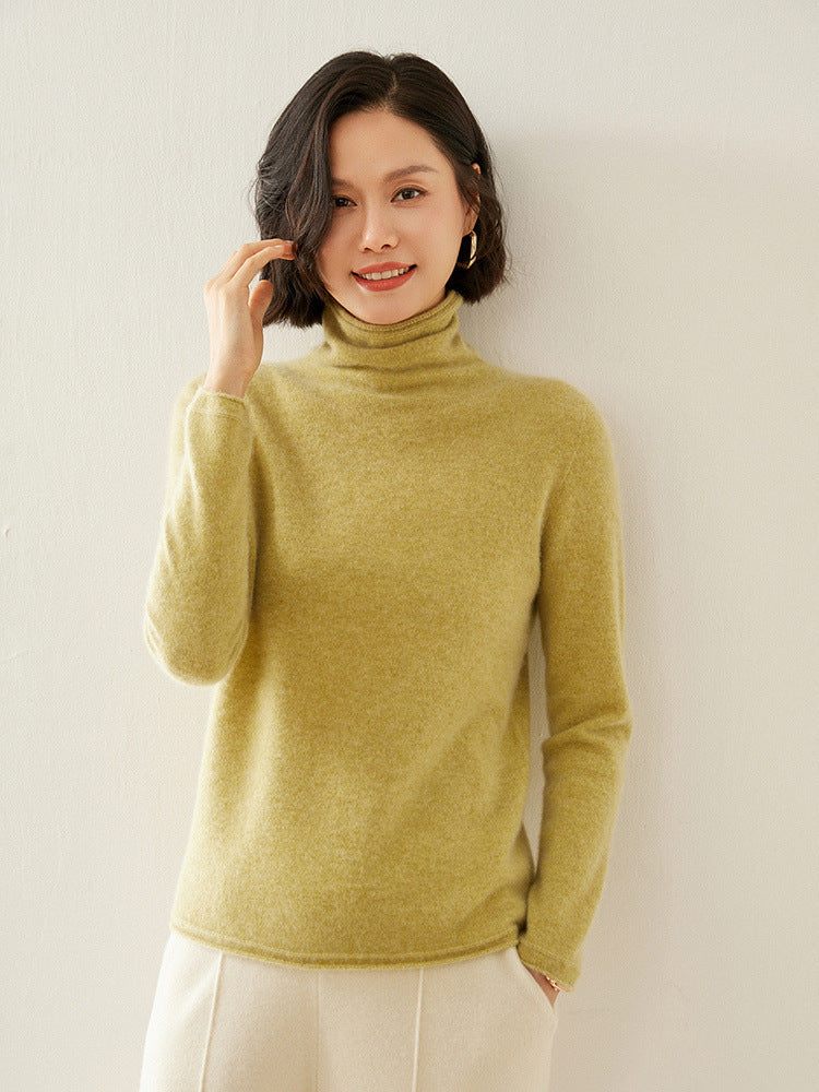 Cashmere sweater with roll neck