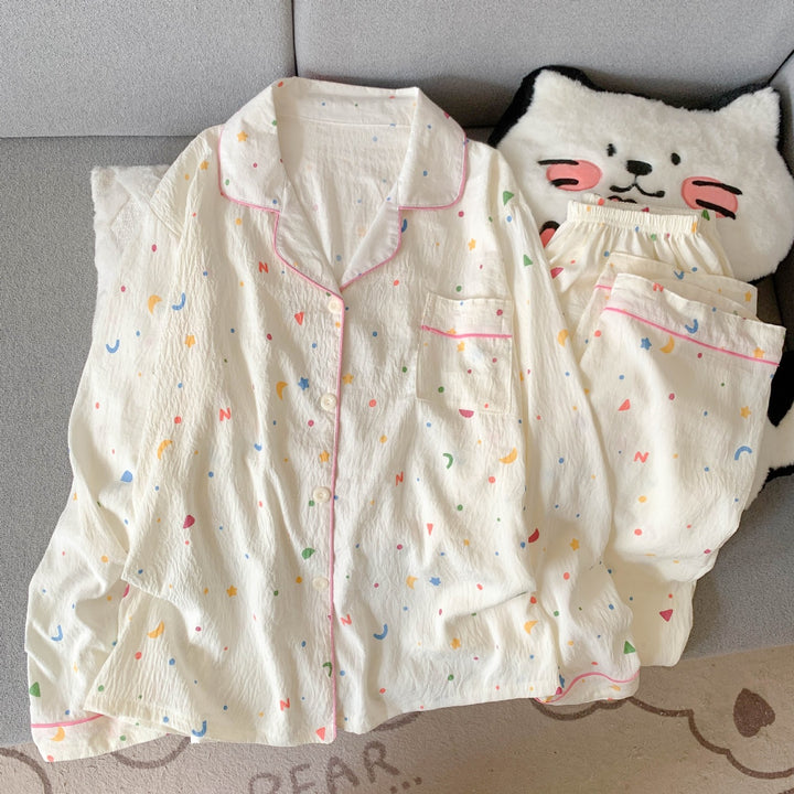 Women's Pajama Set made of cotton blend, long sleeve