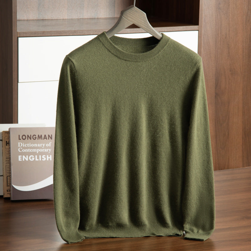 Men's Cashmere Sweater, Stand Collar, Business-Casual
