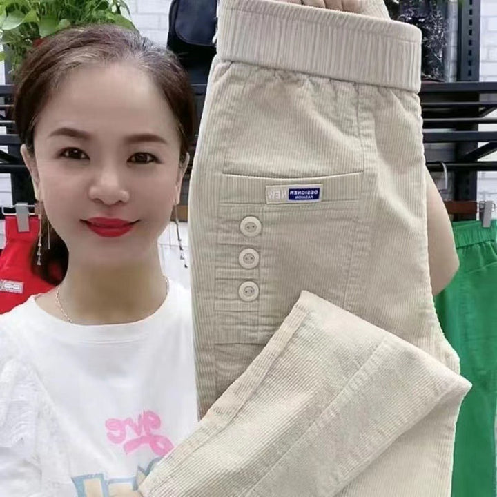 Kord-Harem pants with high waistband
