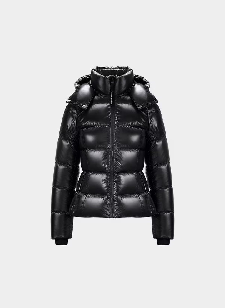 Women’s down jacket with hood and white goose down filling