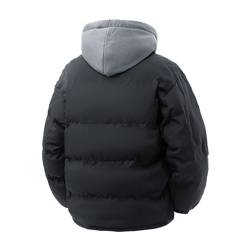Fashionable men's quilted jacket in fake-layer look