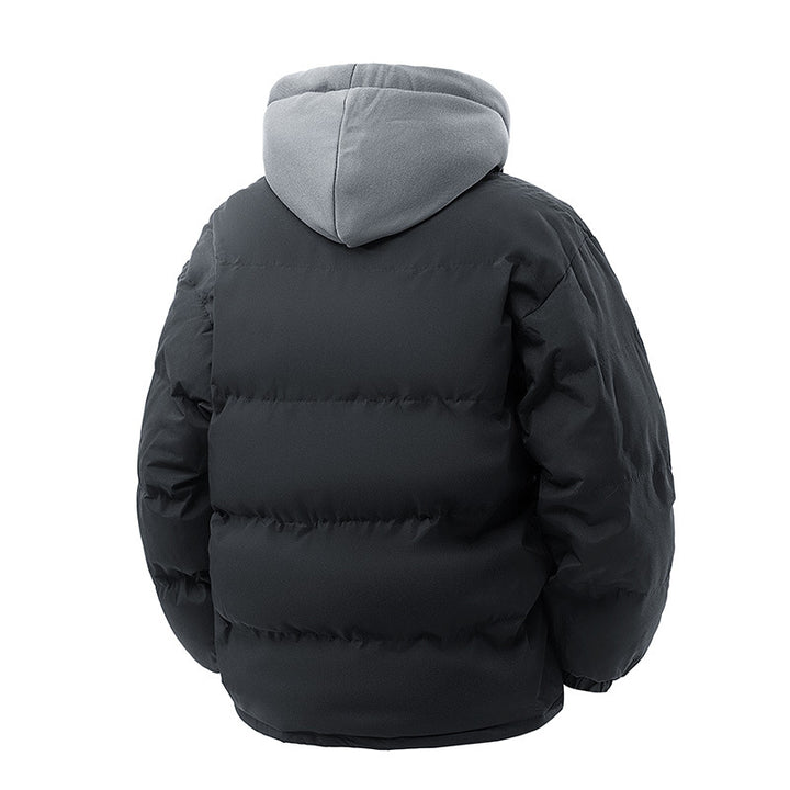 Fashionable men's quilted jacket in fake-layer look