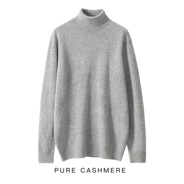 Men's turtleneck sweater made of pure wool, knitted