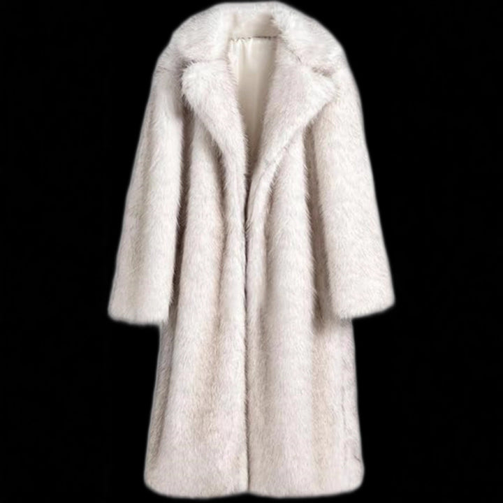 Long faux fur coat in fox fur look
