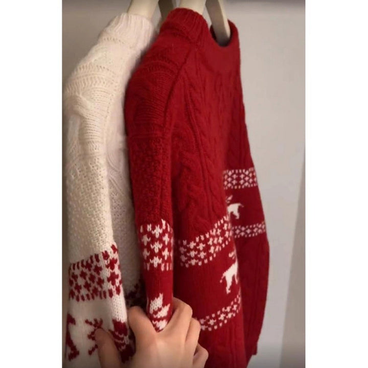 Unisex knitted sweater with Fair Isle pattern