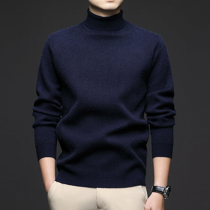 Men's turtleneck sweater, knitted, warm, for winter