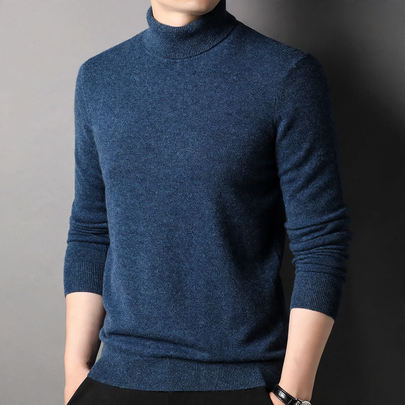 Men's Wool Sweater, Turtleneck, Classic Design