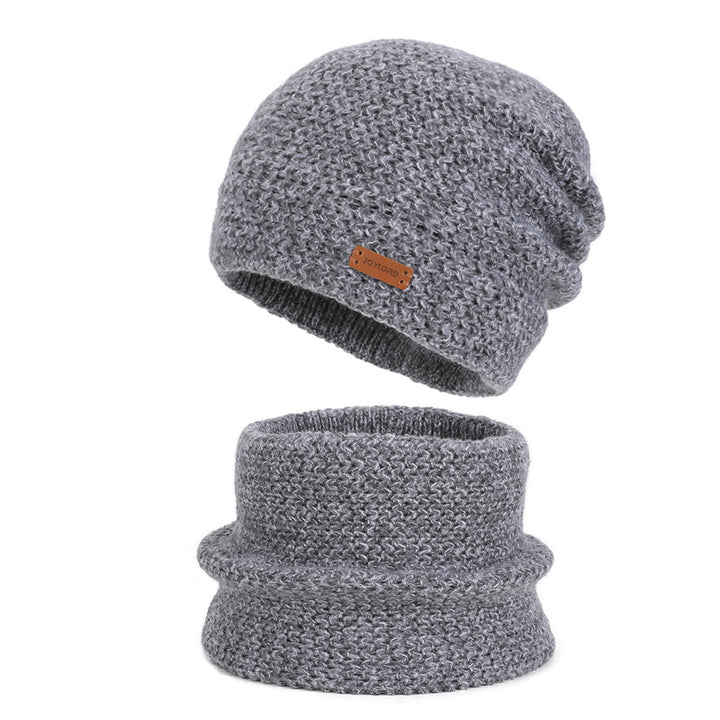 Women's knitted hat and scarf set, lined, winter