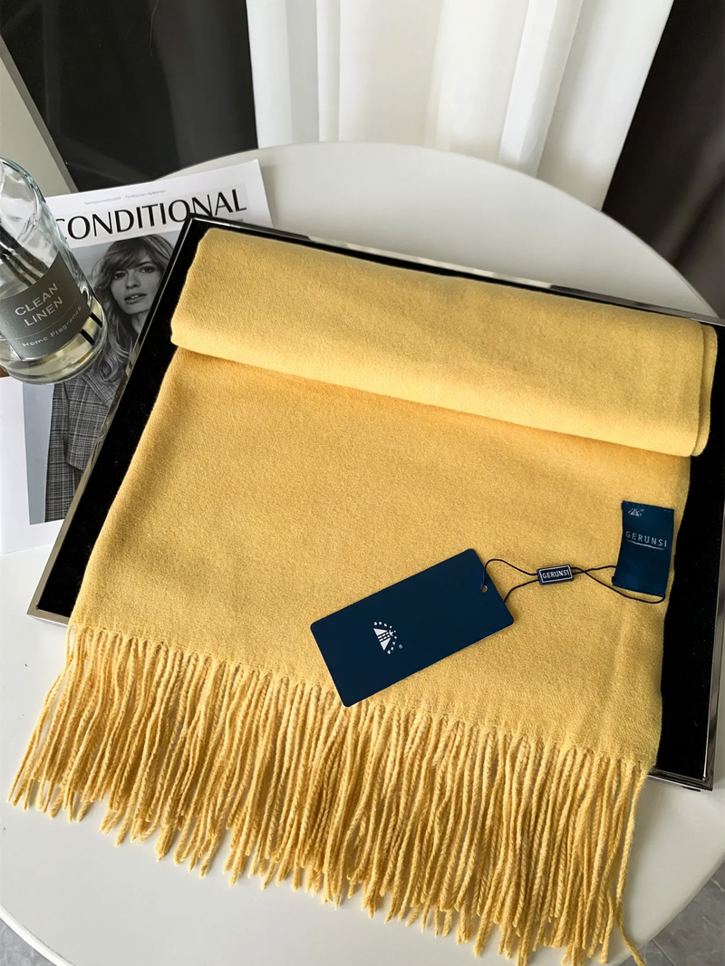 Cashmere scarf, solid color, 200x68 cm