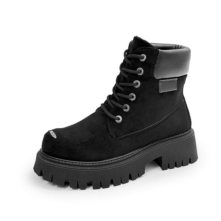 Men's boots, high shape, suede look