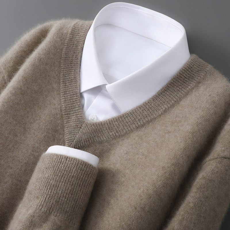Men's Wool Sweater, V-Neck, Long Sleeved