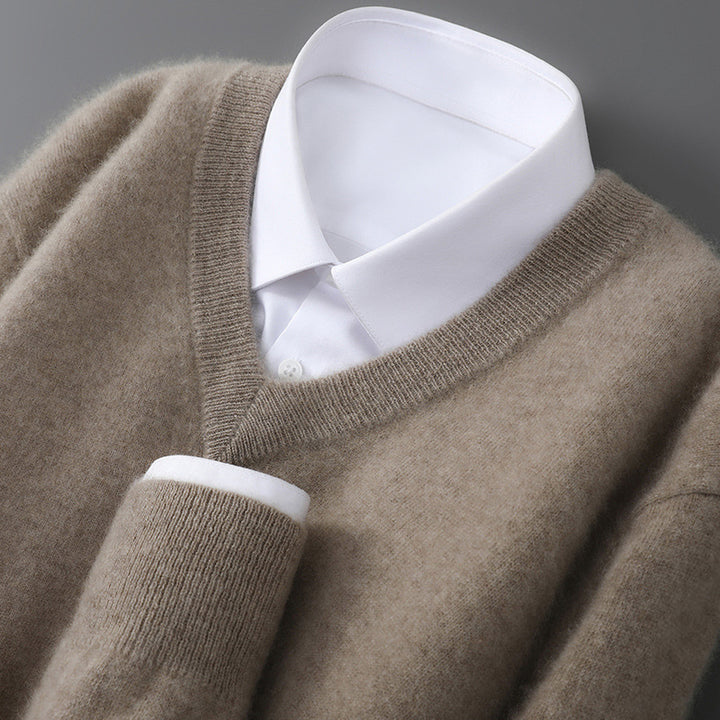 Men's Wool Sweater, V-Neck, Long Sleeved