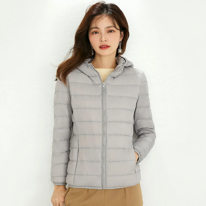 Lightweight down jacket with hood for women