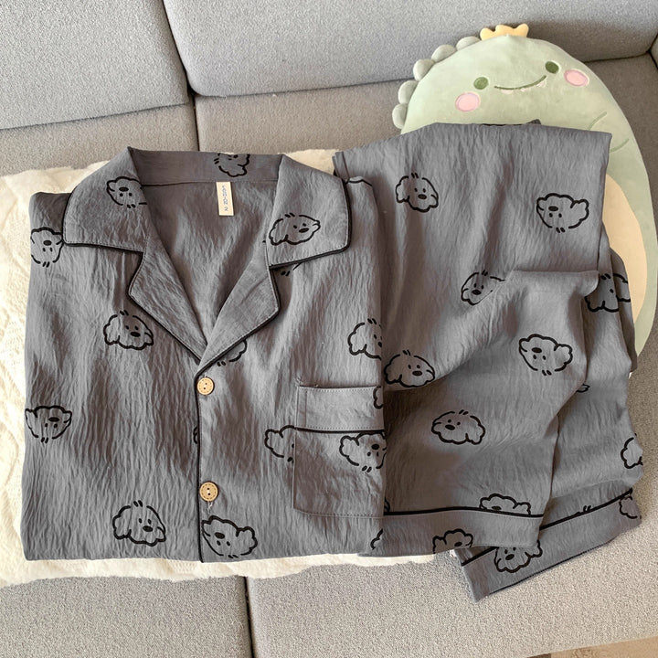 Men's pajama set made of cotton muslin, breathable