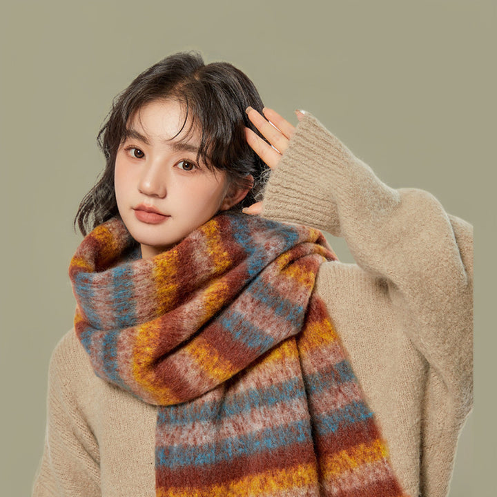 Checked scarf in Norwegian style, warming