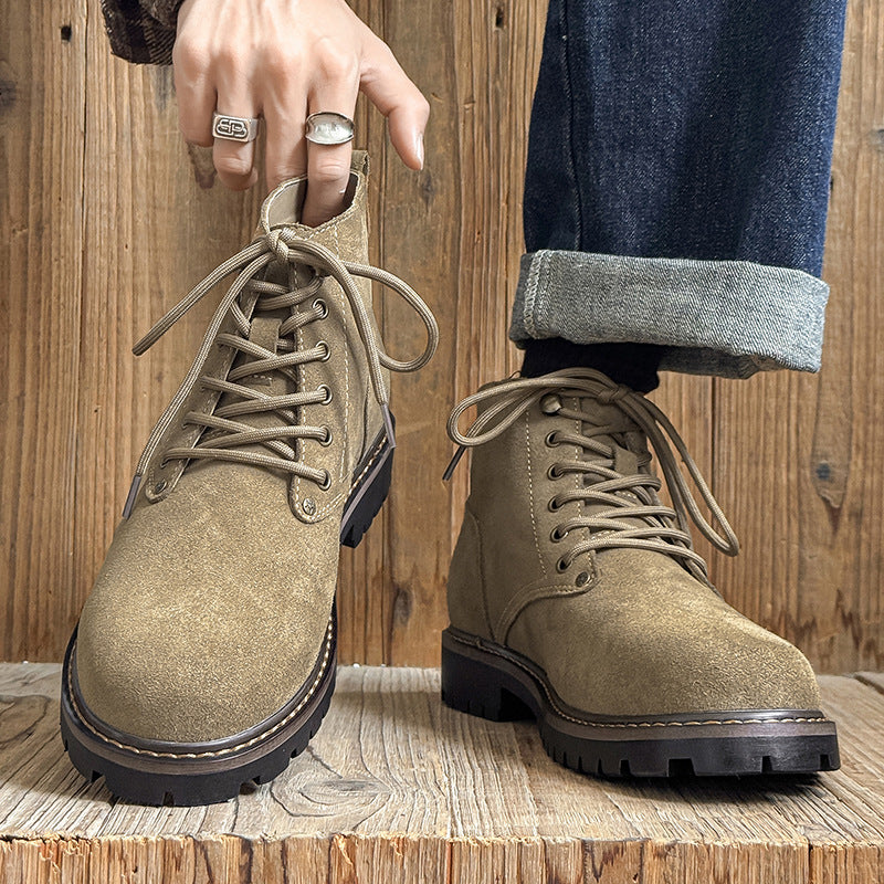 Work boots for men, suede look, British style