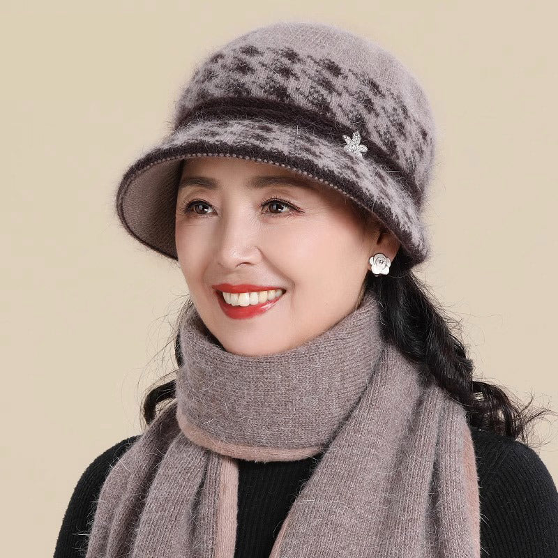 Knitted hat for women, warm winter accessory