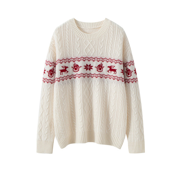 Christmas sweater with reindeer pattern