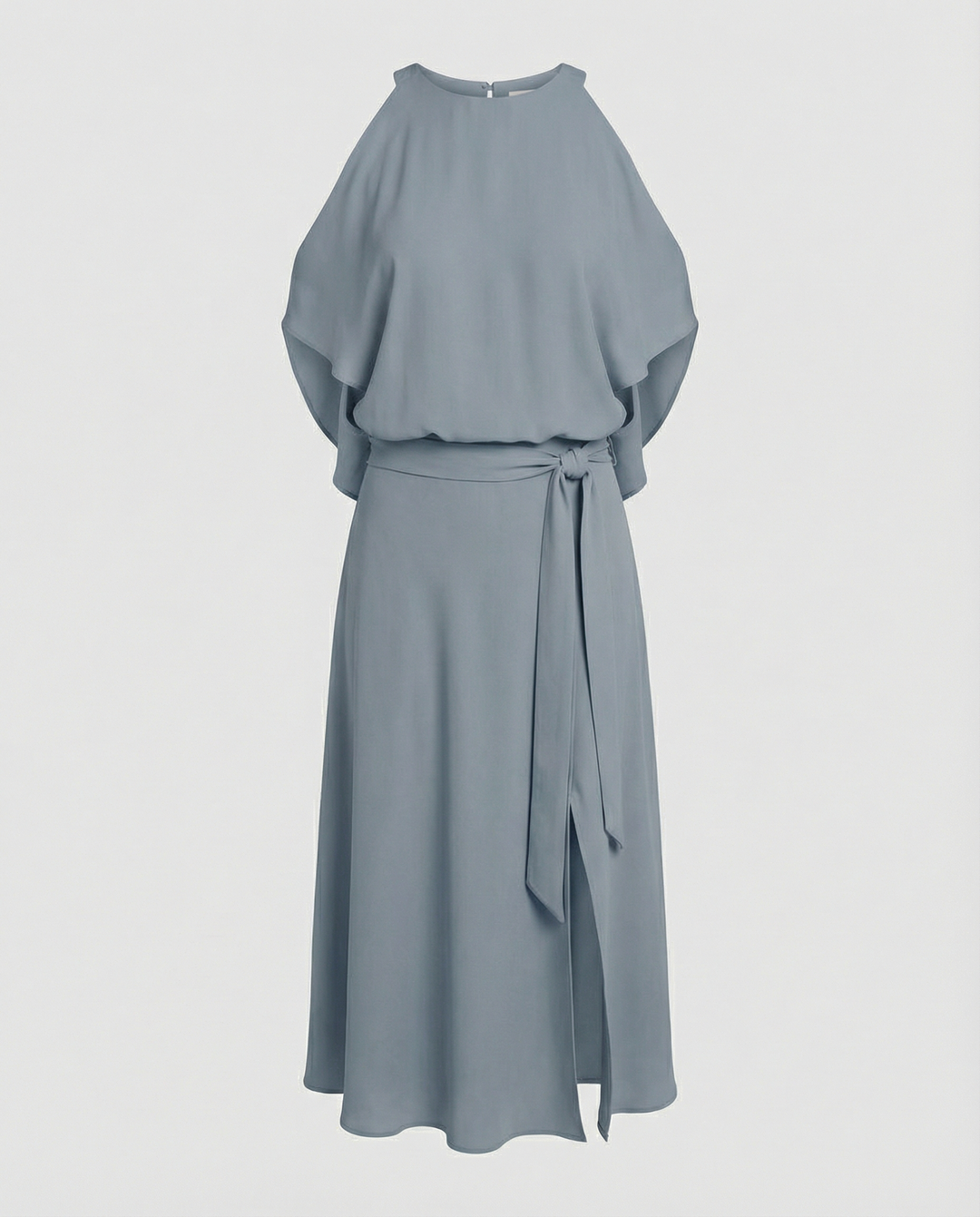 Elegant dress with stylish shoulder cutouts.