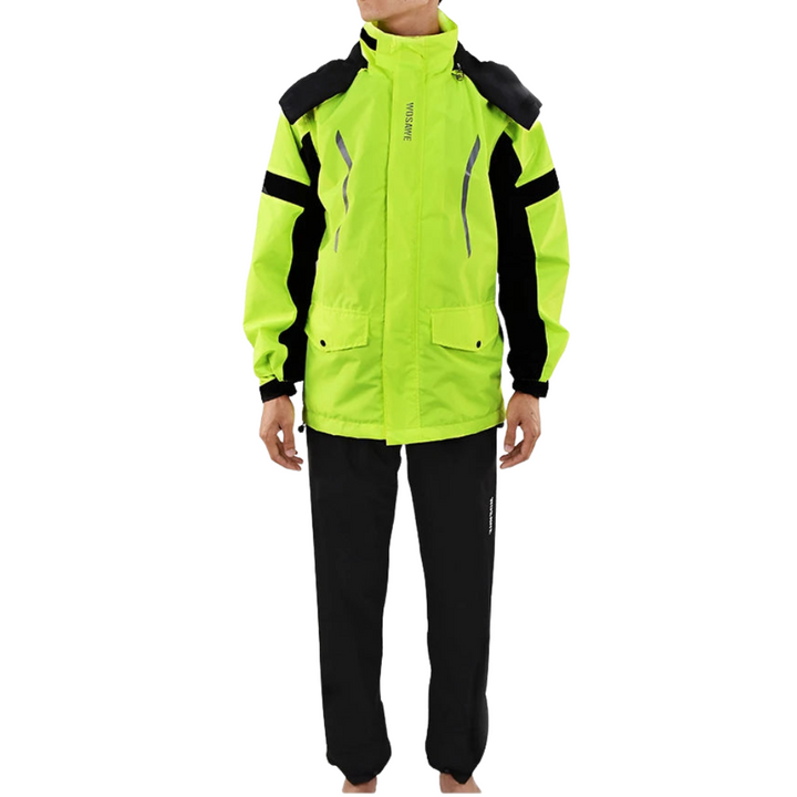 Mune | Men's Motorcycle Rain Jacket Waterproof - Reflective Black/Green S-2XL