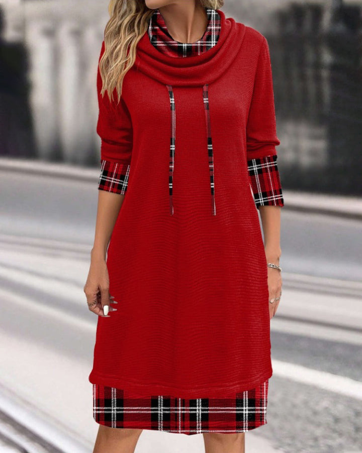 Mune | Classic Look Checked Long Sleeve Dress