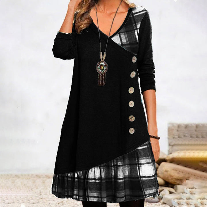 Mune | Long sleeve checked dress