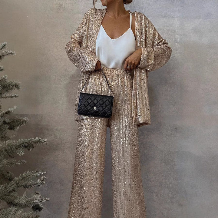 Mune | Trendy Design High-Waist Sequin Suit