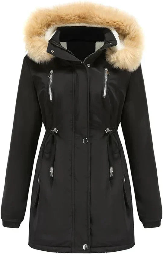 Mune | Longer Coat with Hood Made Of Faux Fur and Fleece Lining
