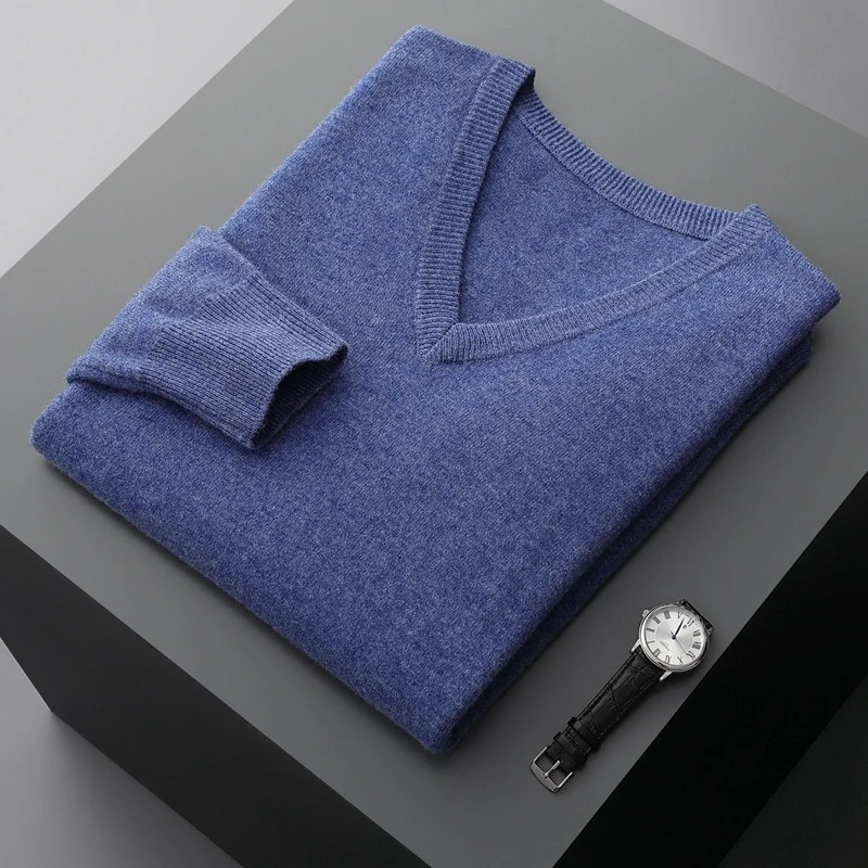 Mune | Cashmere Sweater Men V Neck Soft Cashmere Knit Material