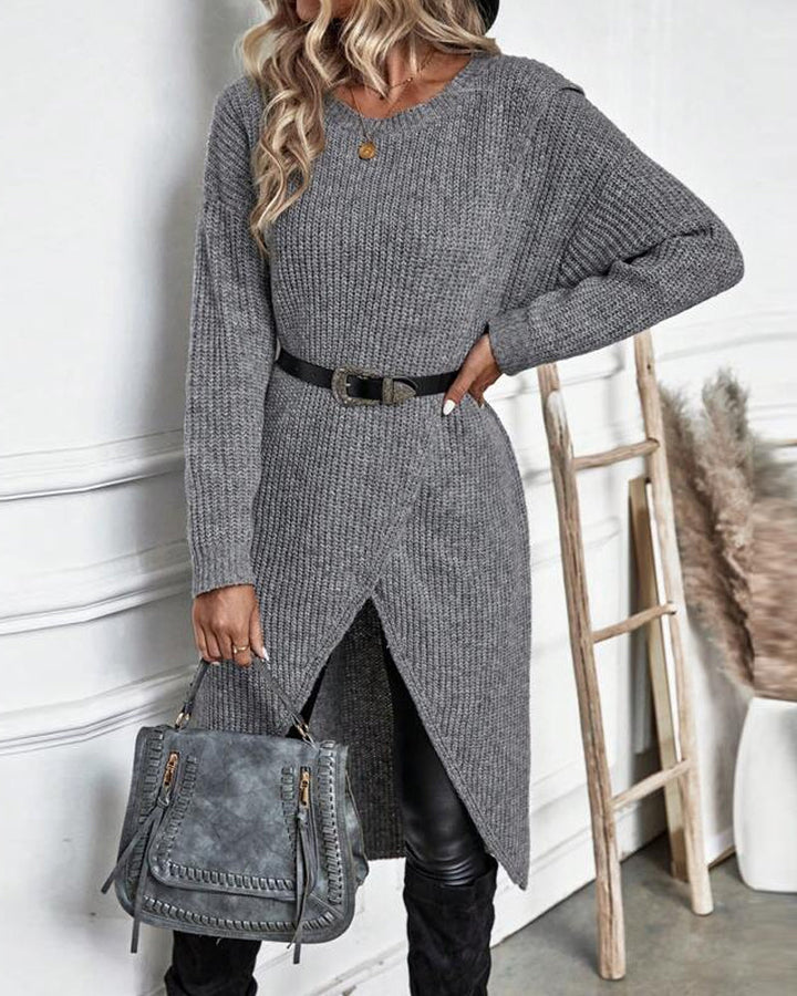 Mune | Sweater dress with irregular hem