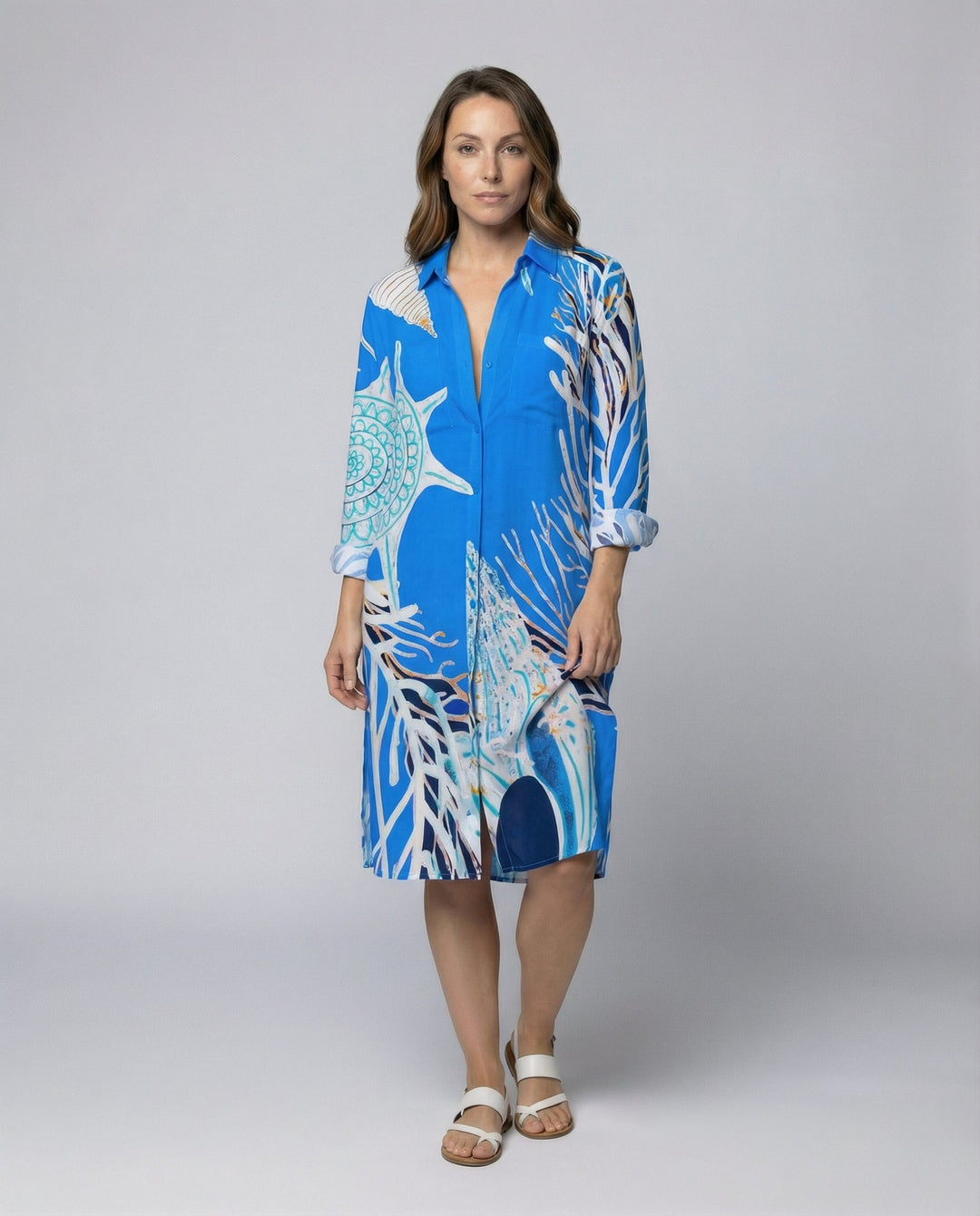 Long women's beach blouse