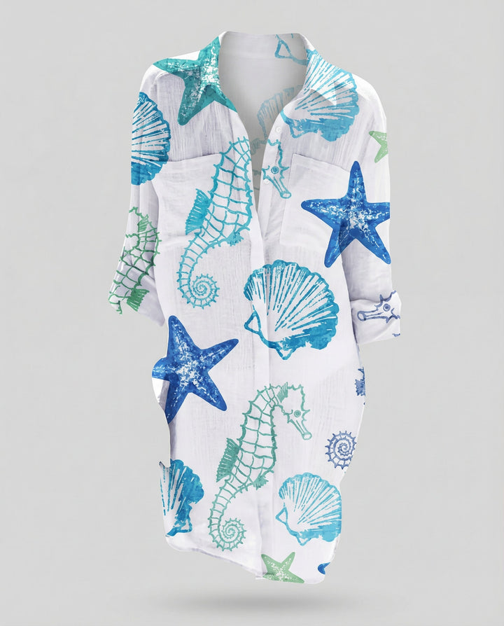 Long women's beach blouse