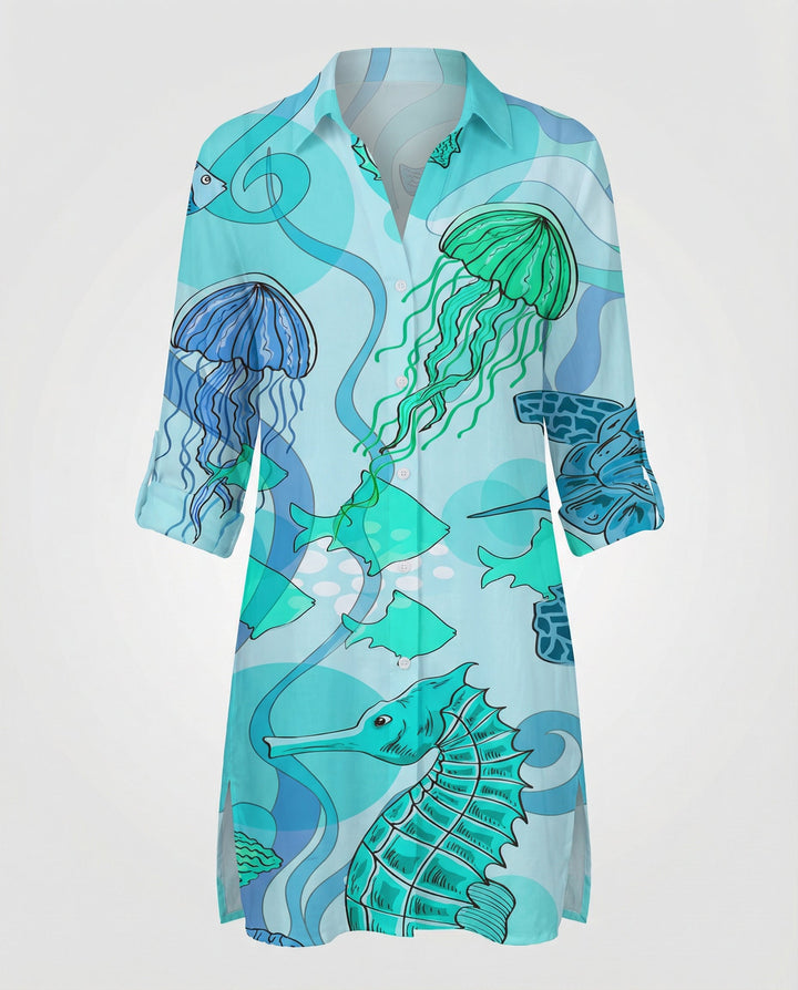Long women's beach blouse