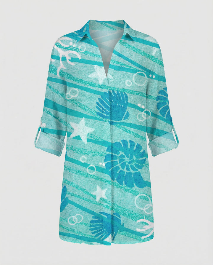 Long women's beach blouse