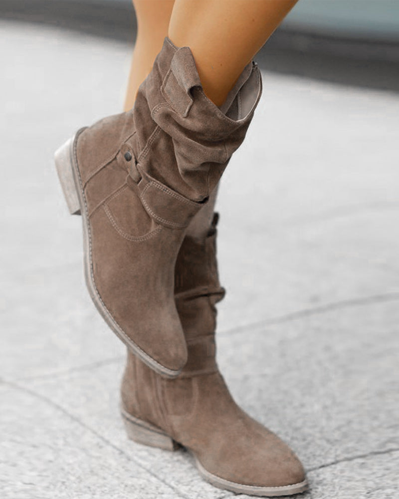 Mune | Ankle Boots Wild With Low Heel And Zipper