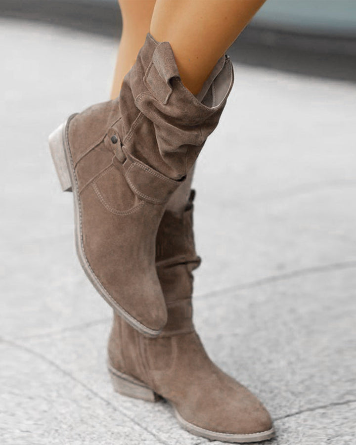 Mune | Ankle Boots Wild With Low Heel And Zipper