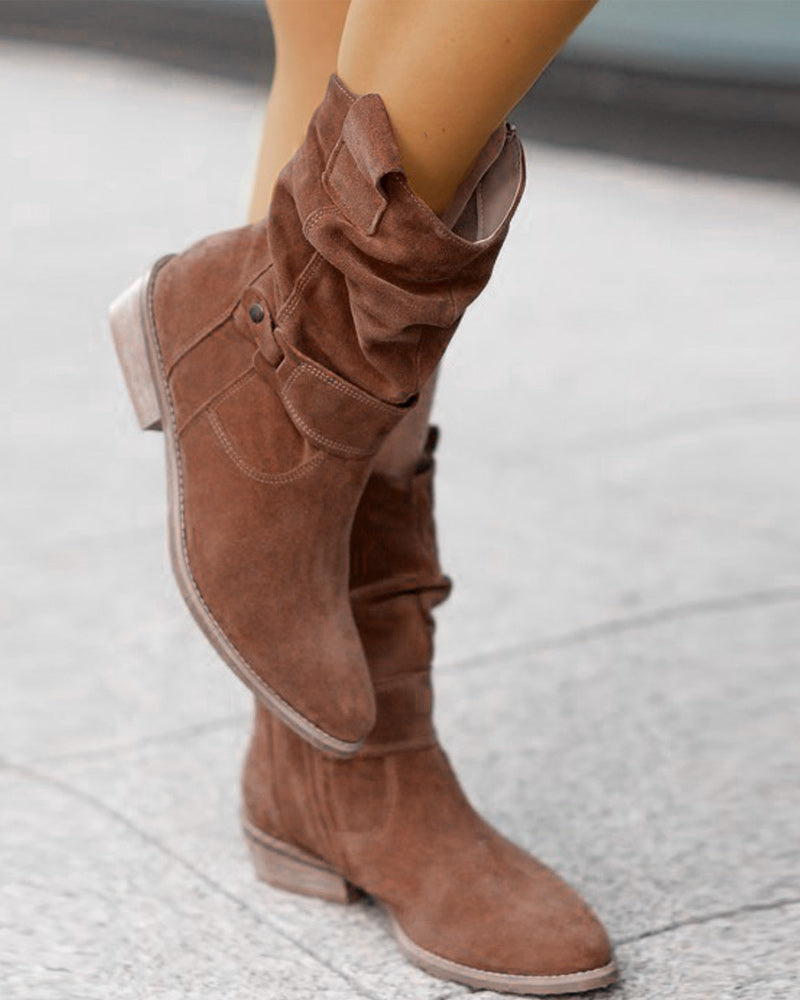 Mune | Ankle Boots Wild With Low Heel And Zipper