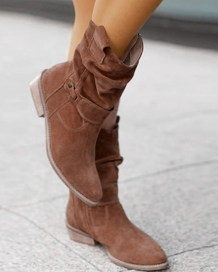 Mune | Ankle Boots Wild With Low Heel And Zipper