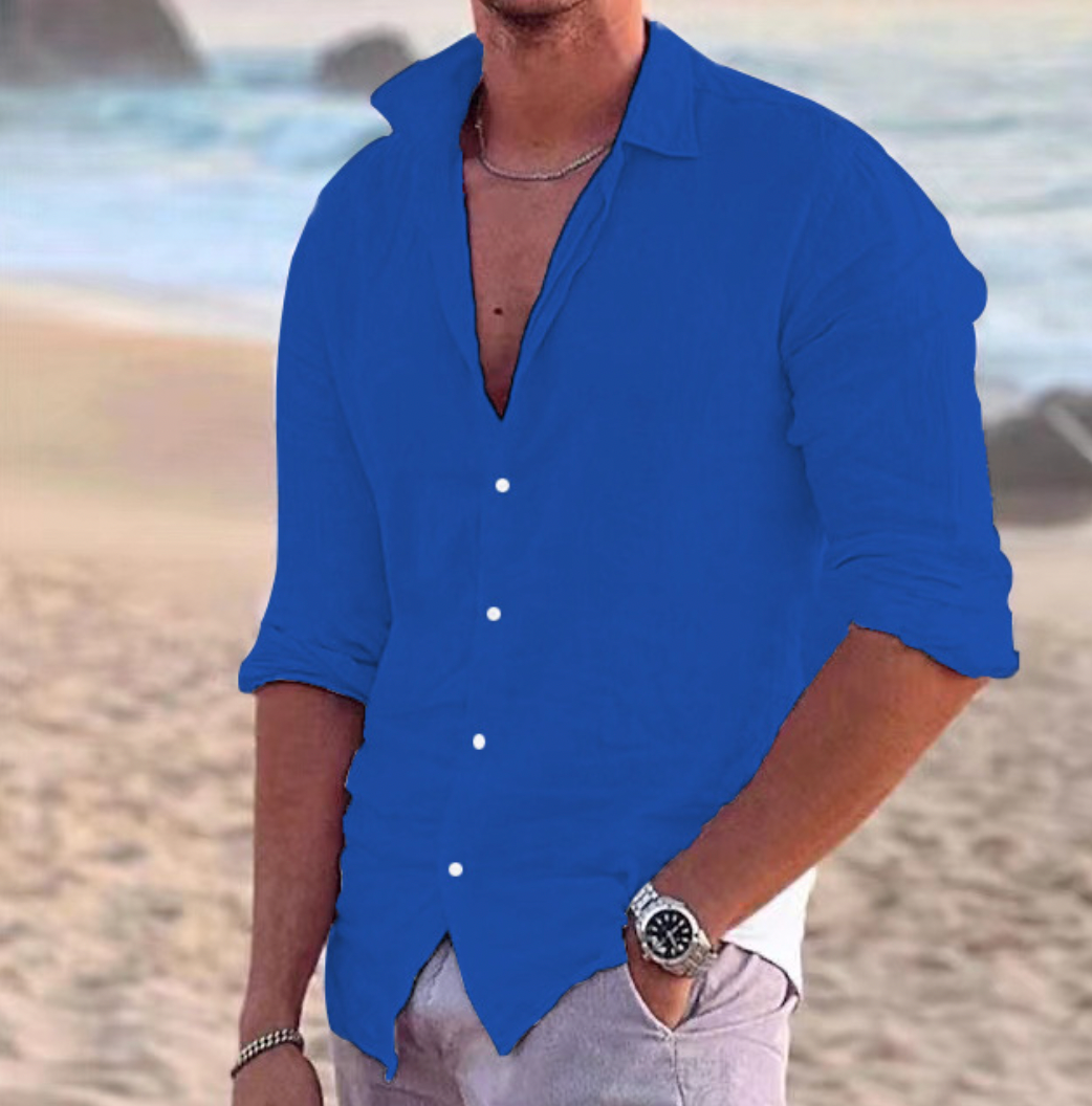Elegant summer shirt made of airy linen fabric