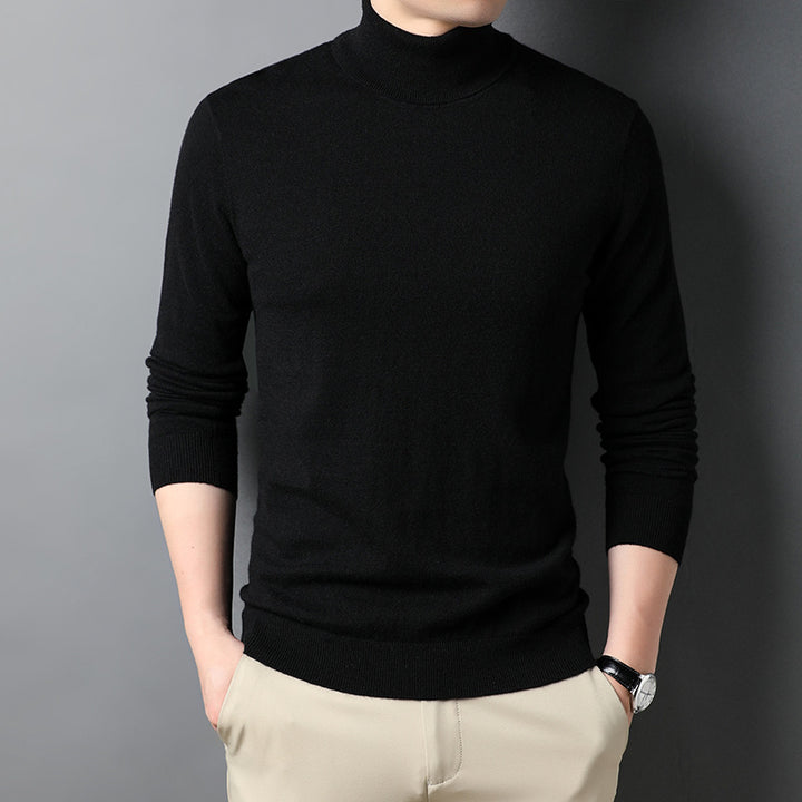 Men's cashmere pullover, turtleneck, fitted cut