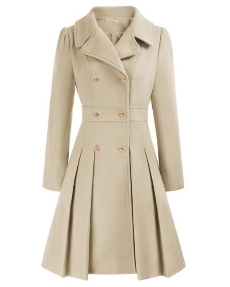 Mune | Elegant Pleated Wool Coat