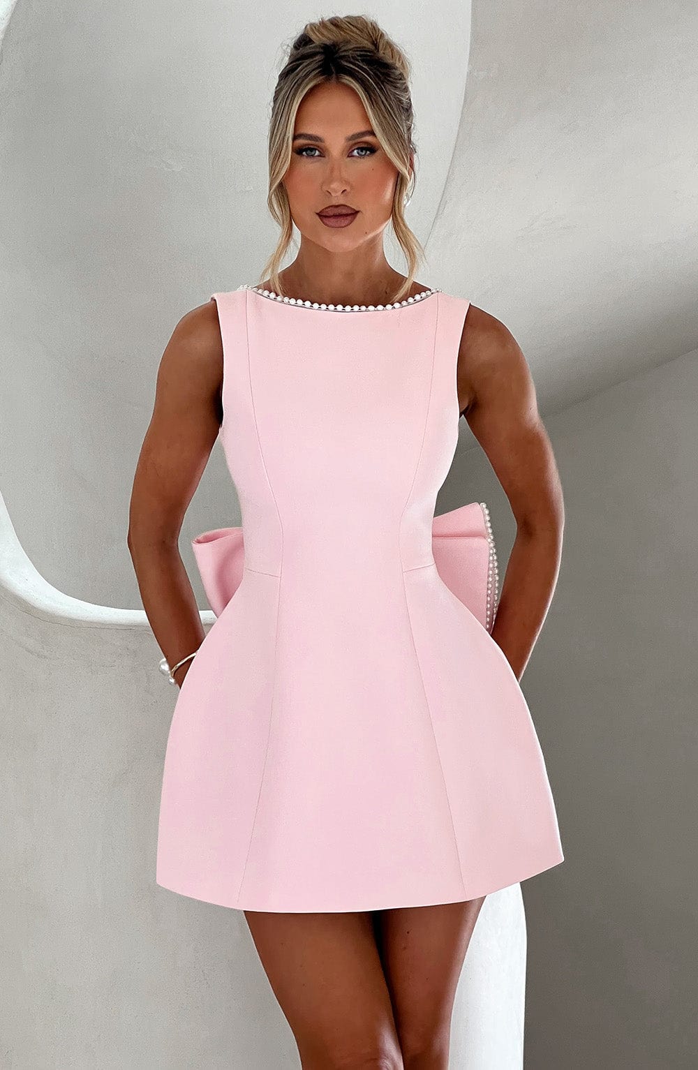 Women Wedding Guest Structured Mini Dress