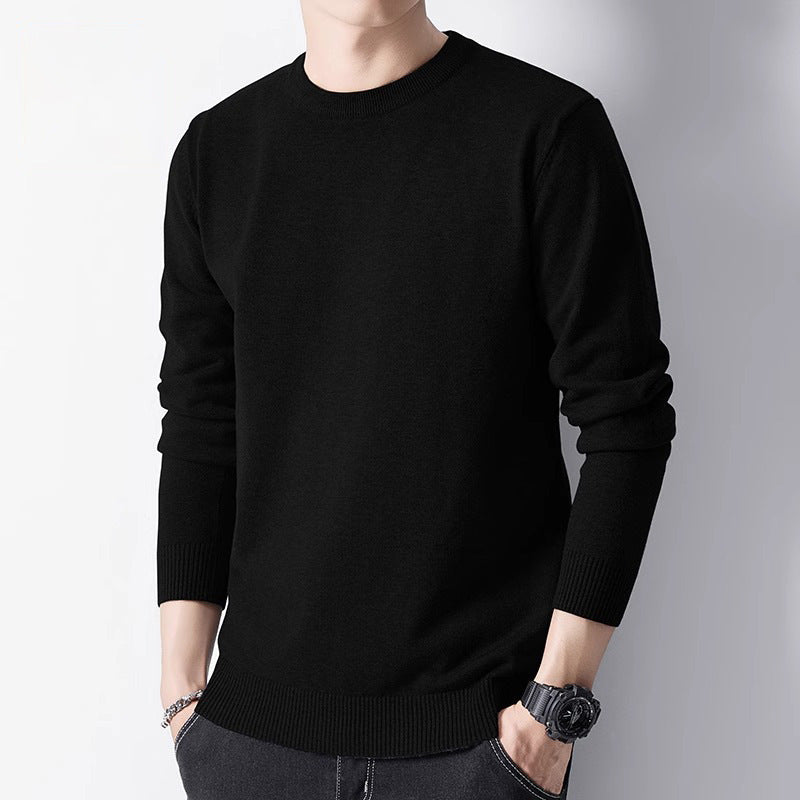 Men's sweater with crew neck and inner lining