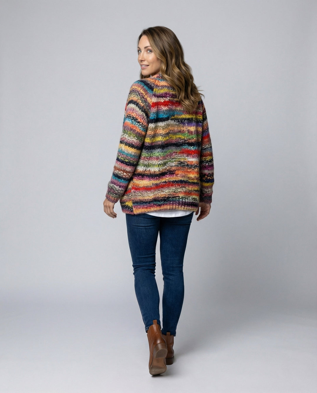 Colorful Striped Women's Cardigan