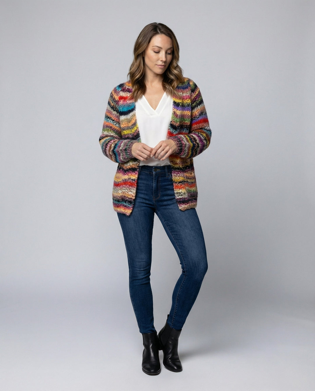 Colorful Striped Women's Cardigan
