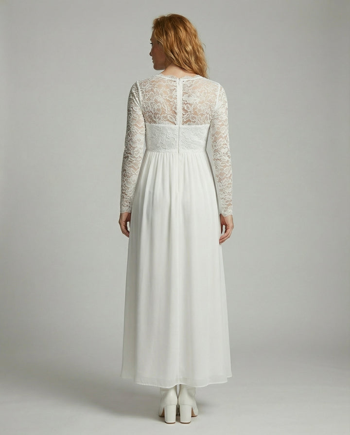 Elegant lace maxi dress for pregnant women
