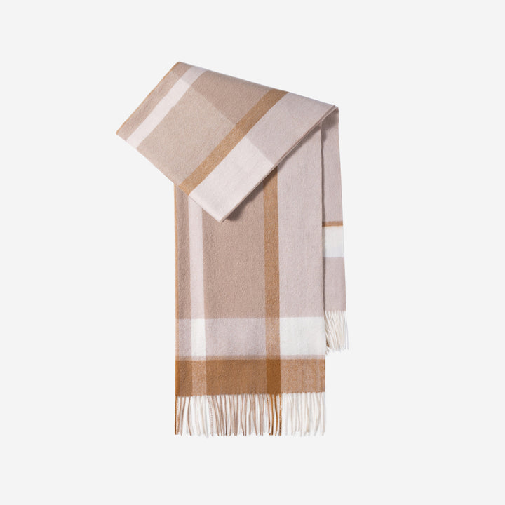Large wool scarf, 200x70cm, checked
