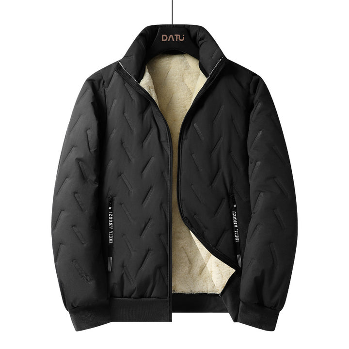 Padded men's winter jacket with hood and graphene insulation